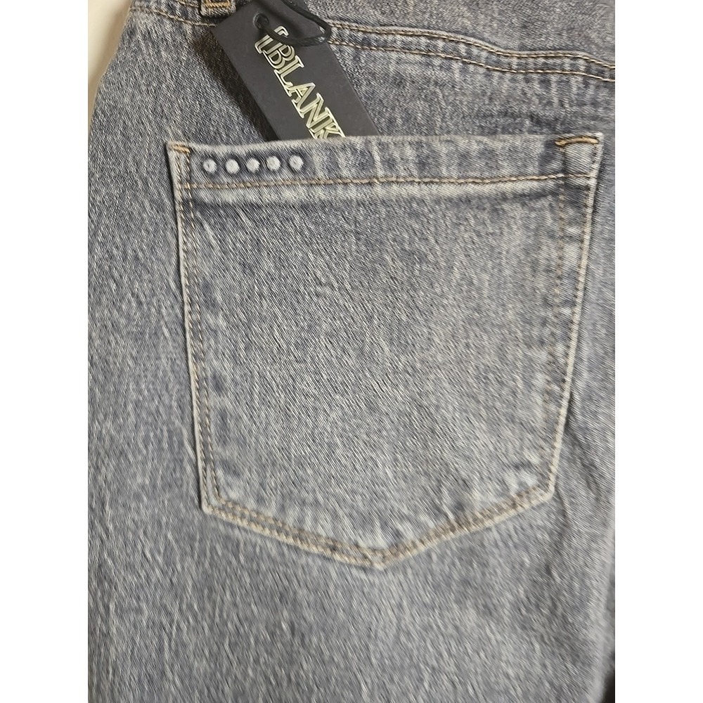 Blank‎ NYC Cooper Long Slim Straight Pant Big Fan Jean Gray White Stripe Size 28 - Picture 13 of 16